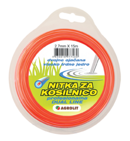 NITKA ZA KOSILNICO DUAL LINE 2,7 MM X 15 M - AGROLIT