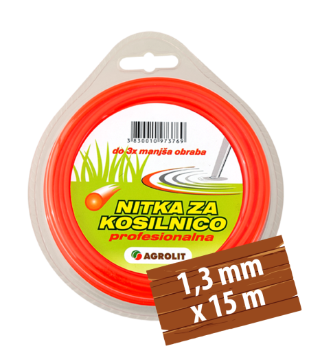 NITKA ZA KOSILNICE 1,3 MM X 15 M (PRO)- OKROGLA - AGROLIT