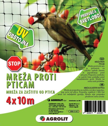 MREŽA PROTI PTICAM  4X10M AGROLIT