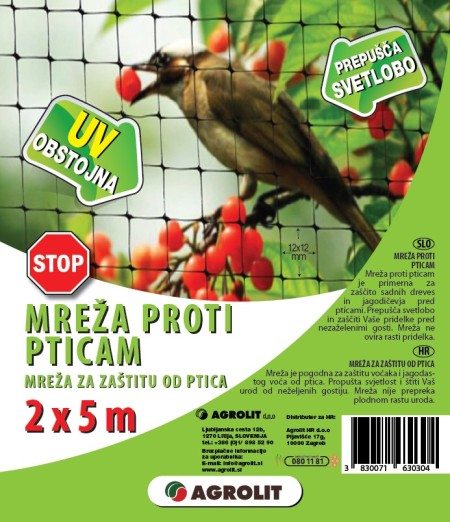 MREŽA PROTI PTICAM  2X 5M AGROLIT