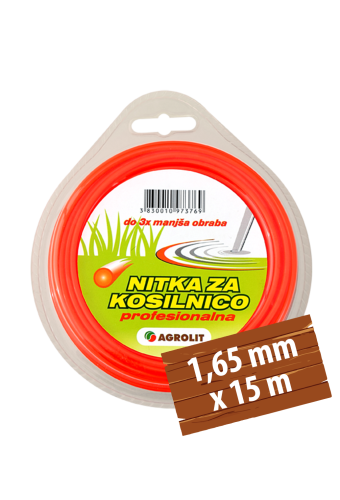 NITKA ZA KOSILNICE 1,65 MM X 15 M (PRO)- OKROGLA - AGROLIT